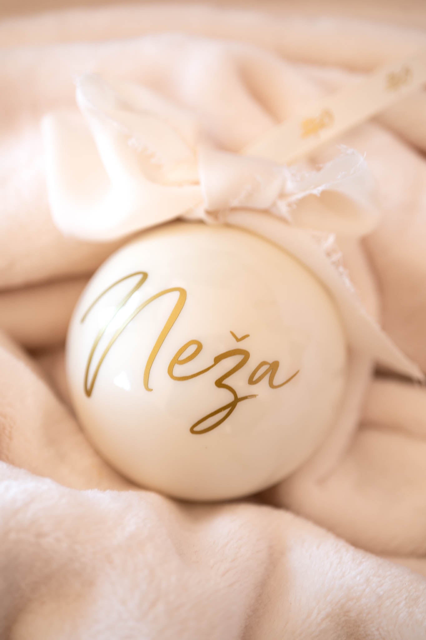 Božična steklena bunkica - bela