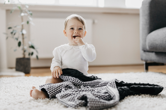 Minky črno bela odeja